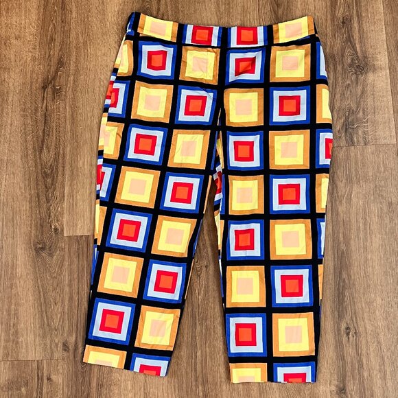 Kate Spade Blocks Of Color Doris Pants Mod Retro Sz 10 - Picture 5 of 13